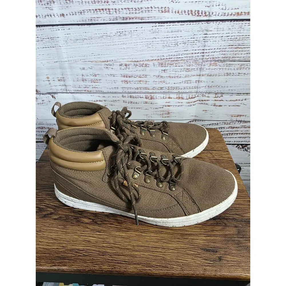 Saola Men's Baikal mid white Sneakers brown Canvas ECO friendly men's 9.5